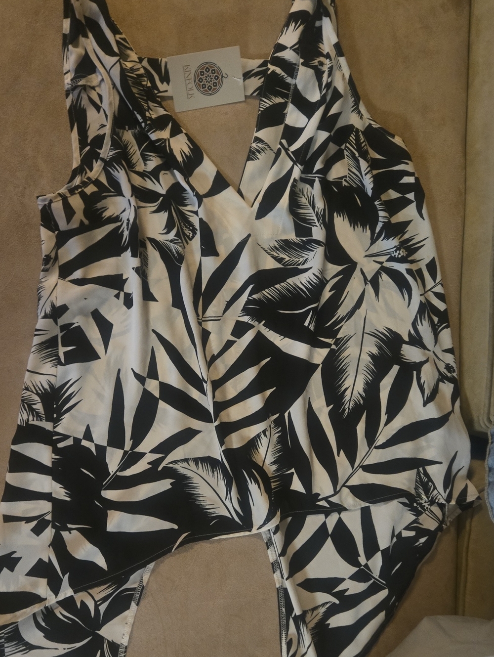 Express Black and White Tropical Mini Dress